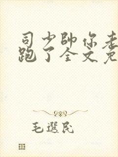 司少帅你老婆又跑了全文免费阅读