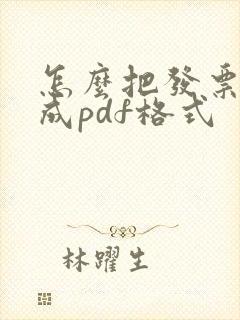 怎么把发票转换成pdf格式