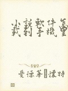 小说软件怎么下载到手机里面