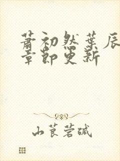 萧初然叶辰最新章节更新