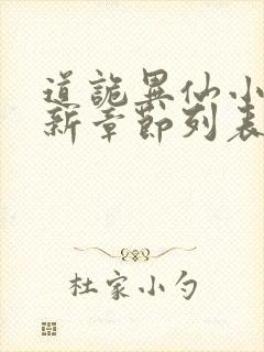 道诡异仙小说最新章节列表最