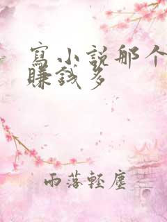 写小说那个软件赚钱多