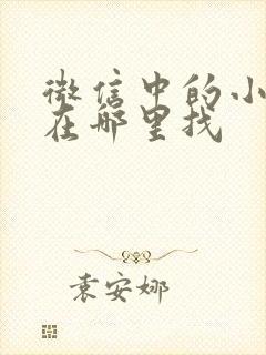 微信中的小程序在哪里找