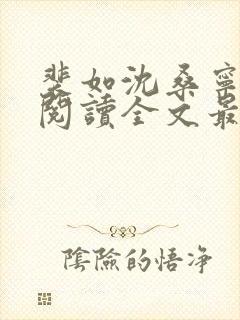 裴如沈桑宁免费阅读全文最新章节更新