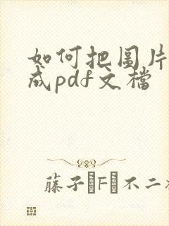 如何把图片转化成pdf文档