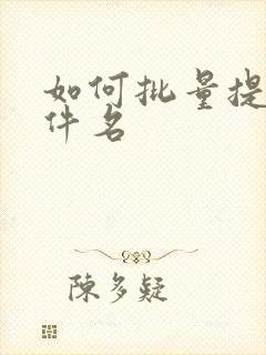 如何批量提取文件名