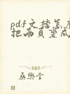 pdf文档怎么把两页变成一页