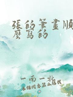 张的笔画顺序怎么写的