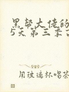 黑帮大佬的365天第三季高清免费