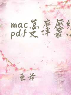 mac怎么压缩pdf文件最小