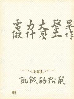 电力大学毕业后做什么工作