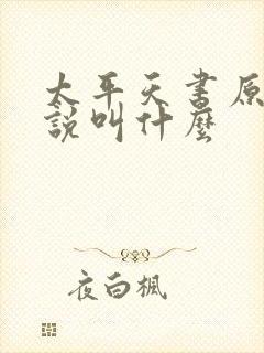 太平天书原著小说叫什么