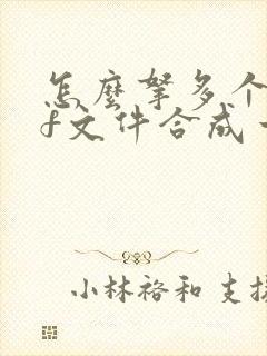 怎么拿多个pdf文件合成一个