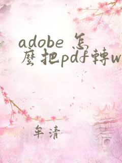 adobe 怎么把pdf转word