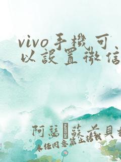 vivo手机可以设置微信视频美颜吗