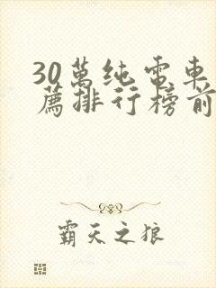 30万纯电车推荐排行榜前十名