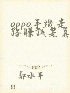 oppo手机走路赚钱是真的吗?