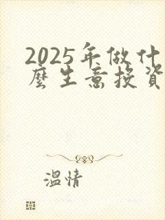2025年做什么生意投资小又能挣钱