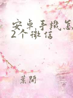 安卓手机怎么开2个微信