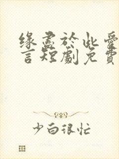 缘尽于此爱不再言短剧免费观看