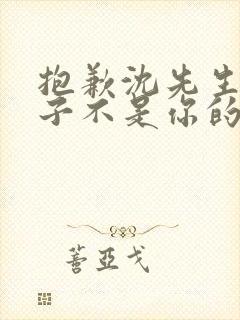 抱歉沈先生,孩子不是你的合集免费播放