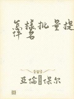 怎样批量提取文件名