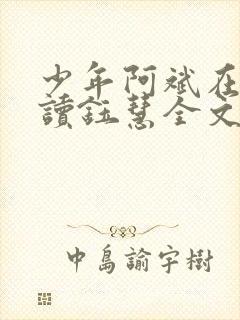 少年阿斌在线阅读钰慧全文