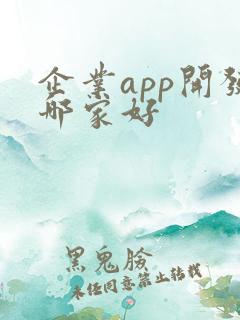 企业app开发哪家好