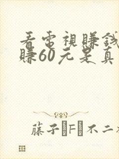 看电视赚钱一天赚60元是真的吗