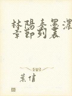 林阳秦墨浓最新章节列表