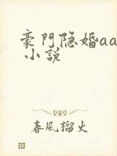 豪门隐婚aa制 小说