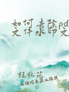 如何去除pdf文件水印文字