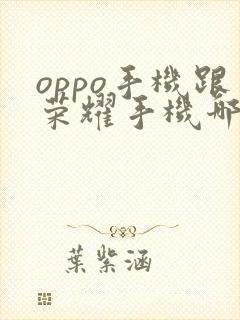 oppo手机跟荣耀手机哪个好