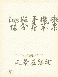 ios版手机微信分身苹果