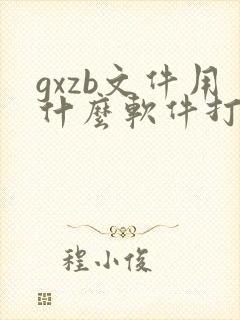 gxzb文件用什么软件打开