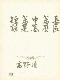 短篇中篇长篇小说是怎么区分的