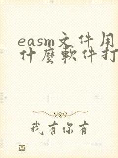 easm文件用什么软件打开