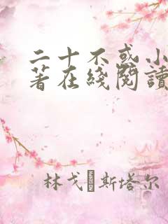 二十不惑小说原著在线阅读