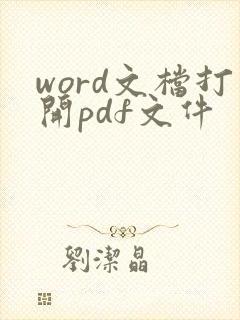 word文档打开pdf文件