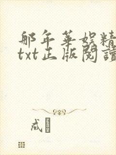 那年华娱精校版txt正版阅读