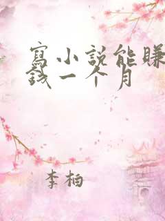 写小说能赚多少钱一个月