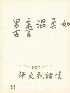 男主温柔如玉的古言