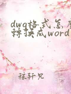 dwg格式怎么转换成word