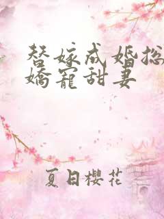 替嫁成婚总裁的娇宠甜妻