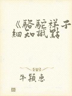 《骆驼祥子》详细知识点