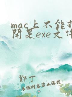 mac上不能打开是exe文件吗