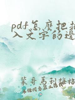 pdf怎么把插入文字的边框去掉