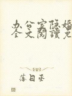 办公室隐婚小说全文阅读免费