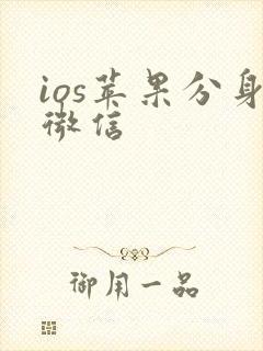 ios苹果分身微信