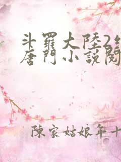 斗罗大陆2绝世唐门小说阅读